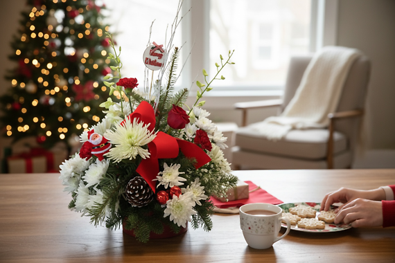 Christmas basket centerpiece