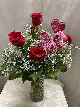 R6 Red Roses vase