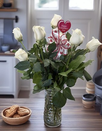 R12V white roses no bb