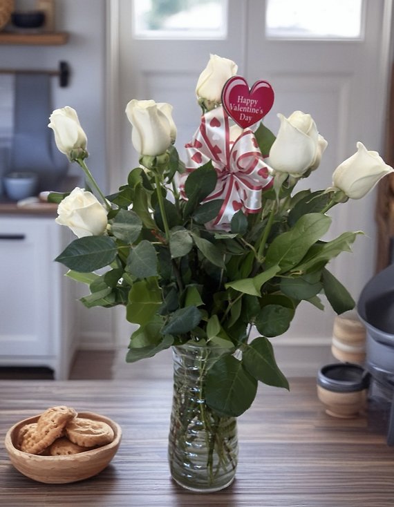 R12V white roses no bb