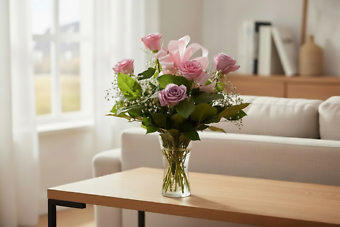 R6 pink and lav rose vase