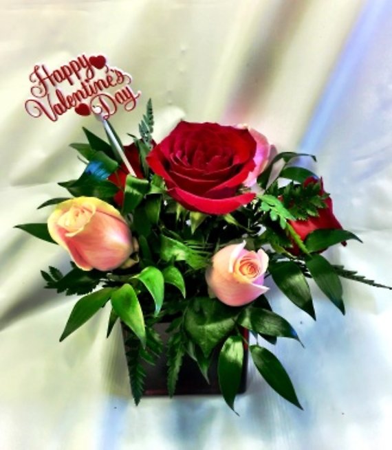 Pequa Valentine\'s Day 1/2 mixed rose Cube 1