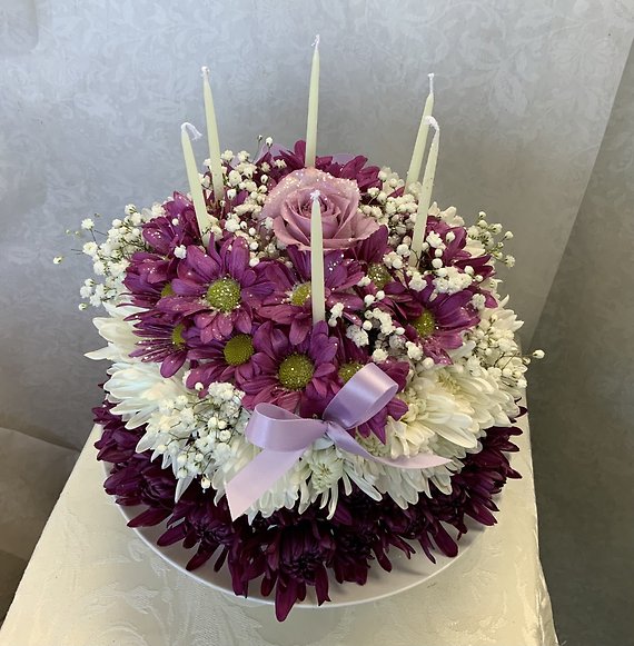 P purples bday cake 2