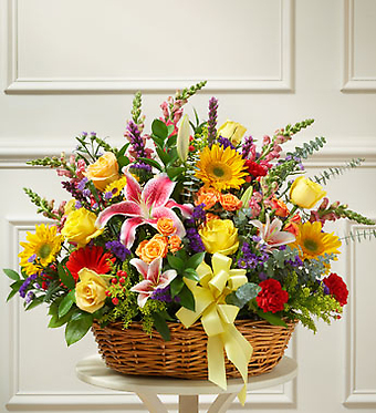 Sympathy Basket Bright Flower