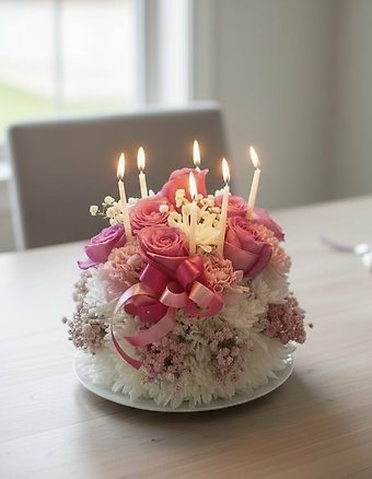 Pink birthday cake