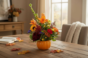 Pumpkin Sunflower Arrangement
