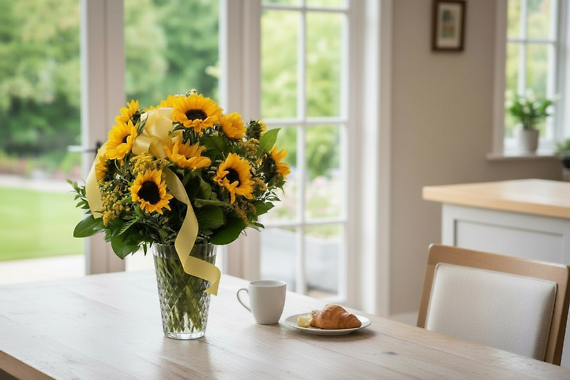 Sunflowers vase arrangement