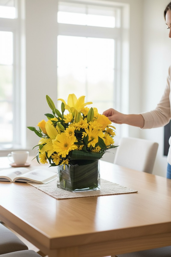 Yellow cube arrangement