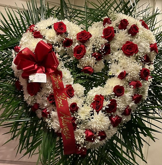 P red and white open heart
