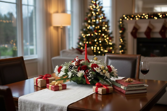 Christmas candle  low oblong