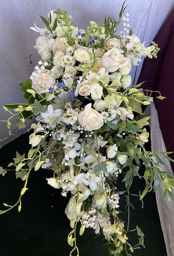 White long cascading bouquet