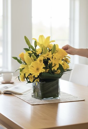Yellow cube arrangement