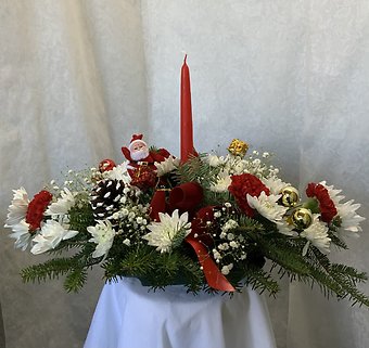 Christmas candle  low oblong
