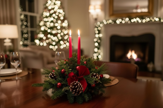 P Christmas centerpiece