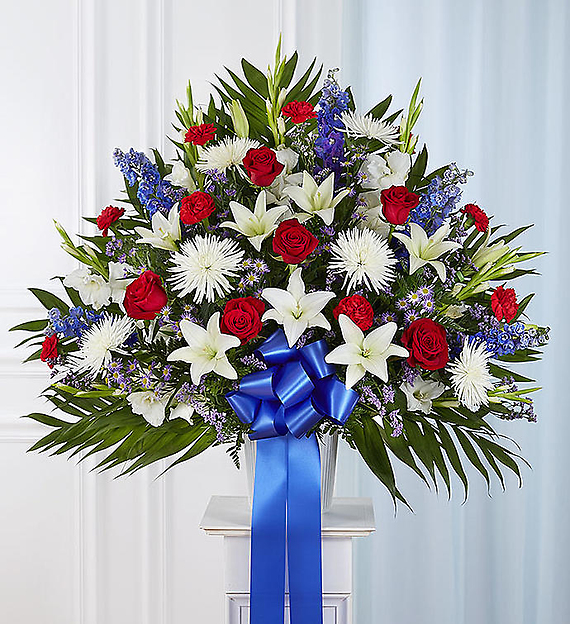 Standing Basket- Red, White & Bl
