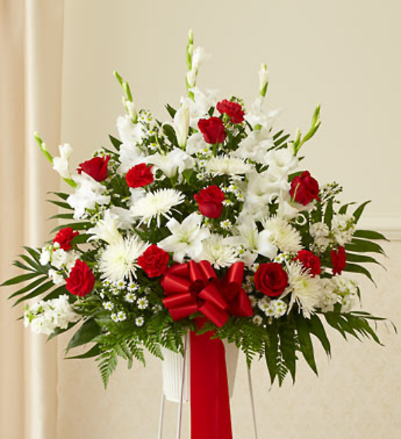 Standing Red & White  Basket