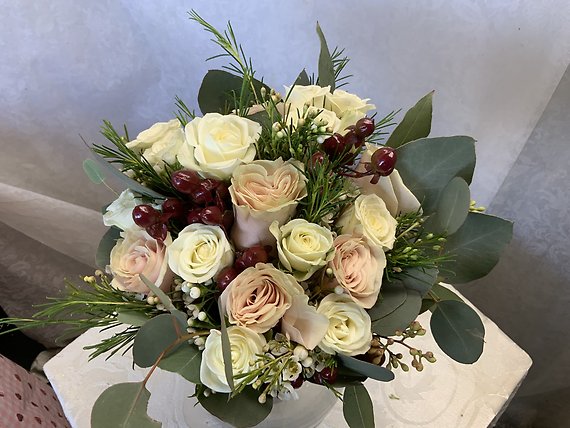 Clutch of burgundy and white and pink