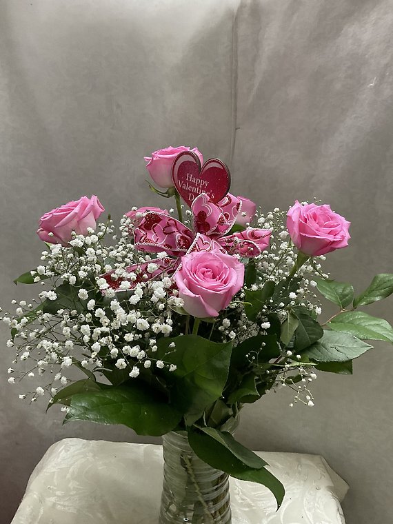 R6 PINK ROSES VASE