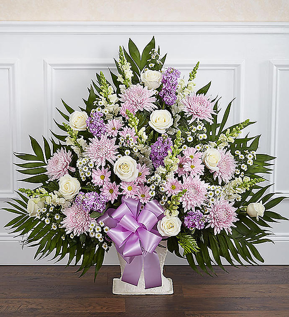 Floor Basket- Lavender & White